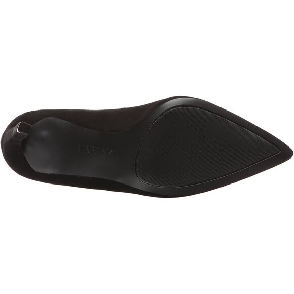 Nine West Women's Black Suede Leather Closed Pointed Toe Stiletto High Heel Pump - Picture 4 of 8